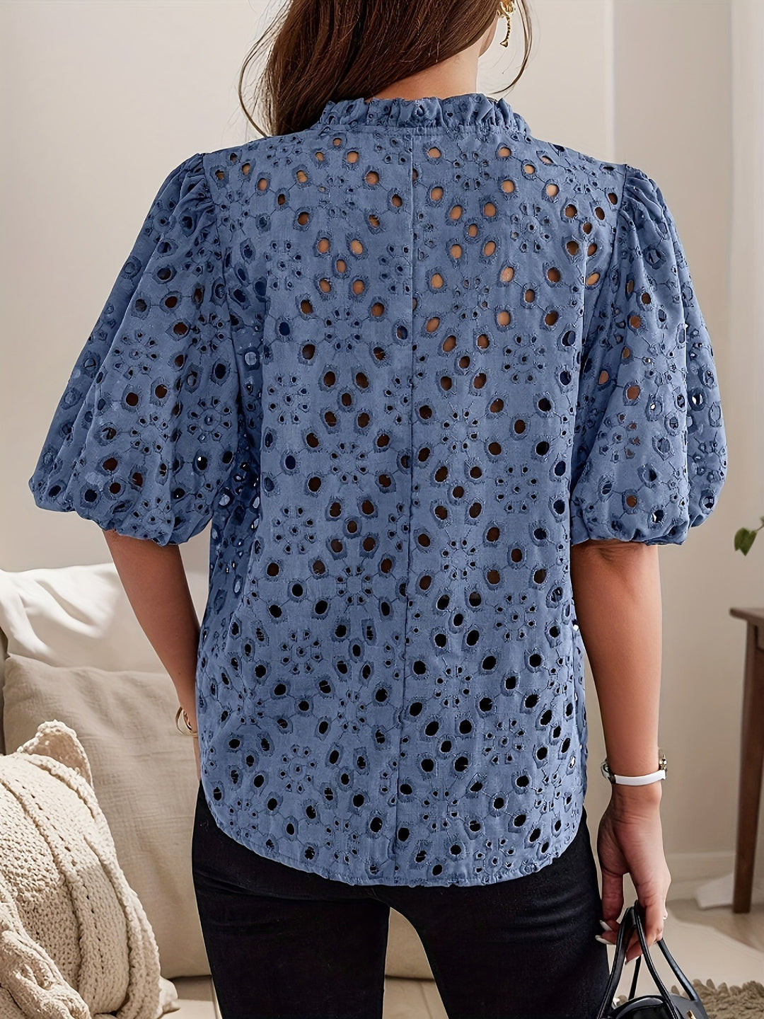 Camisa de Mujer de Manga Corta con Botones