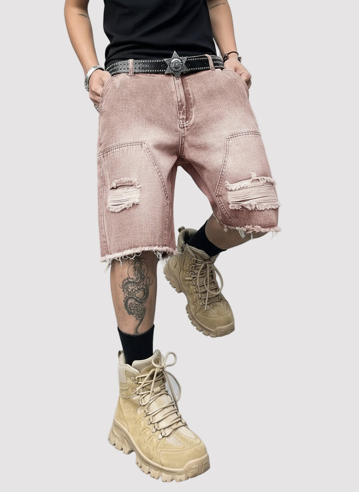 Pantalones Cortos de Denim para Hombre hasta la Rodilla