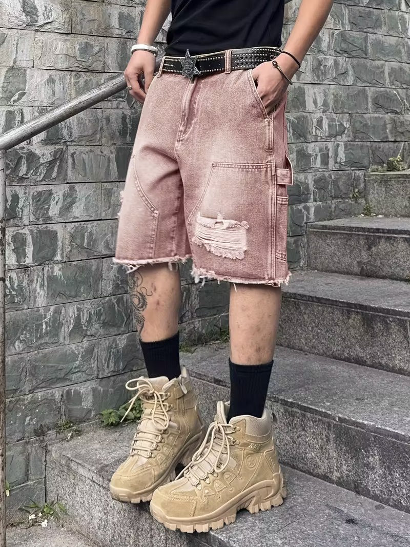 Pantalones Cortos de Denim para Hombre hasta la Rodilla