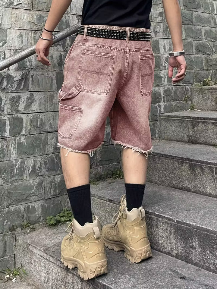 Pantalones Cortos de Denim para Hombre hasta la Rodilla