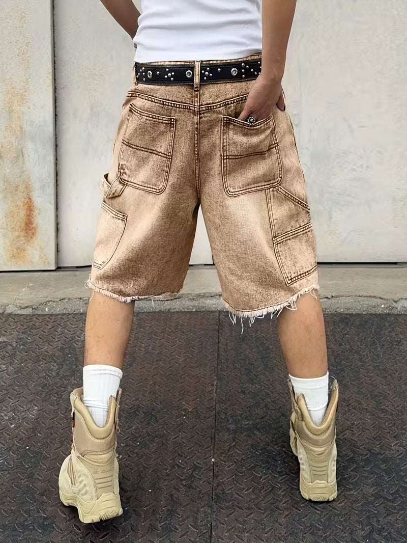 Pantalones Cortos para Hombre con Bajo Deshilachado
