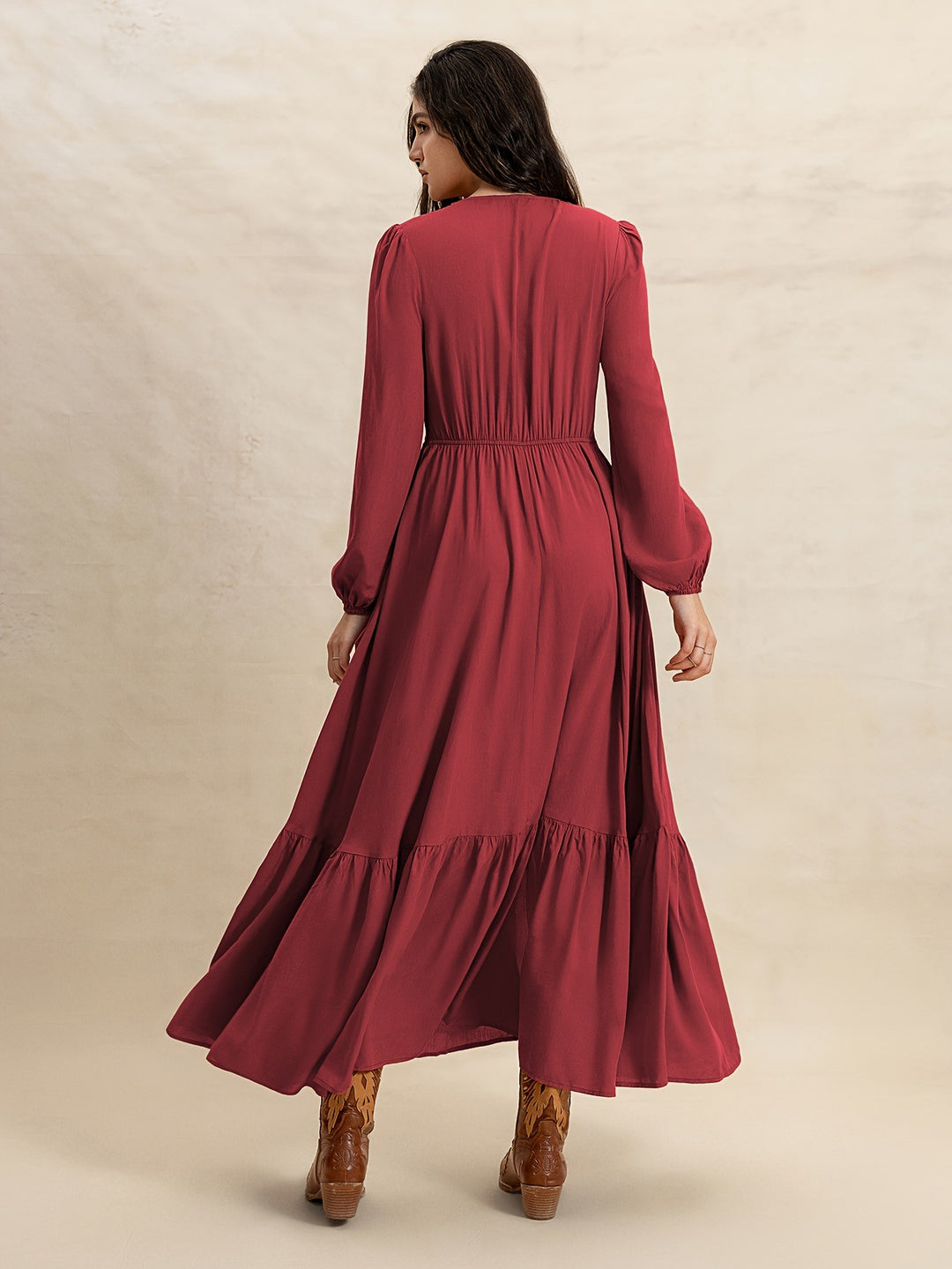 Vestido Largo de Mujer con Botones