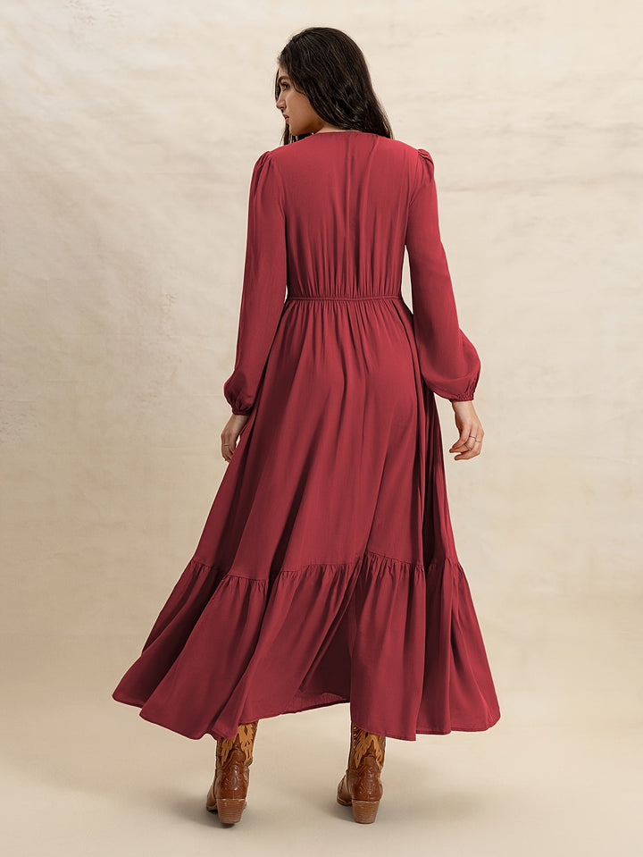 Vestido Largo de Mujer con Botones