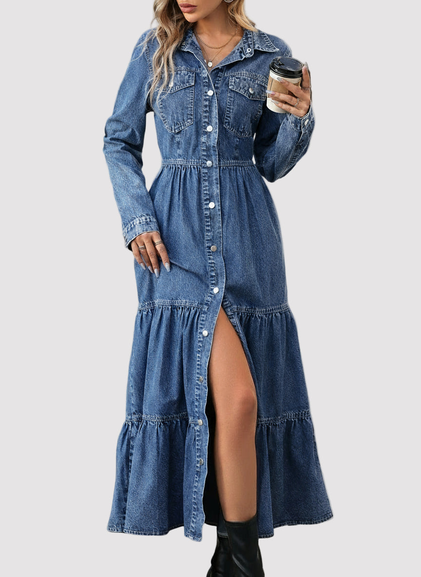 Vestido Maxi de Denim para Mujer