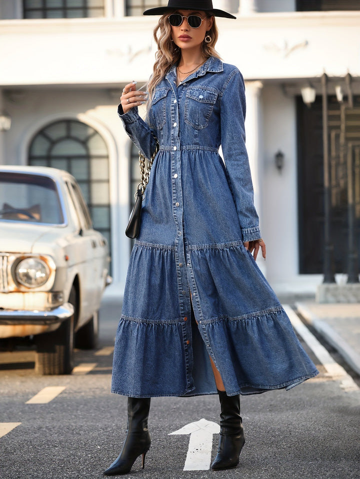 Vestido Maxi de Denim para Mujer