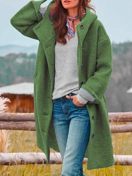 Elowen™ Elegant Wool Long Coat
