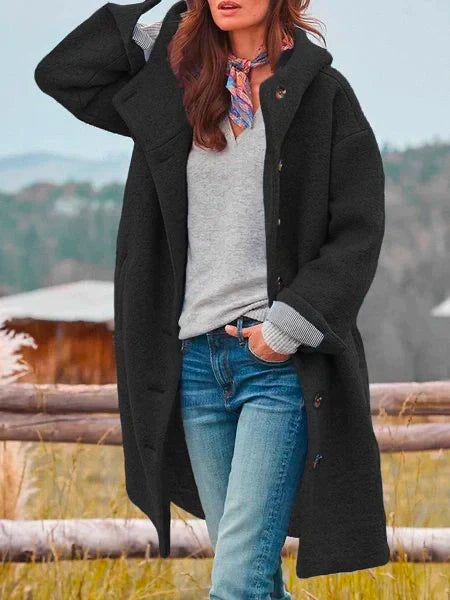 Elowen™ Elegant Wool Long Coat