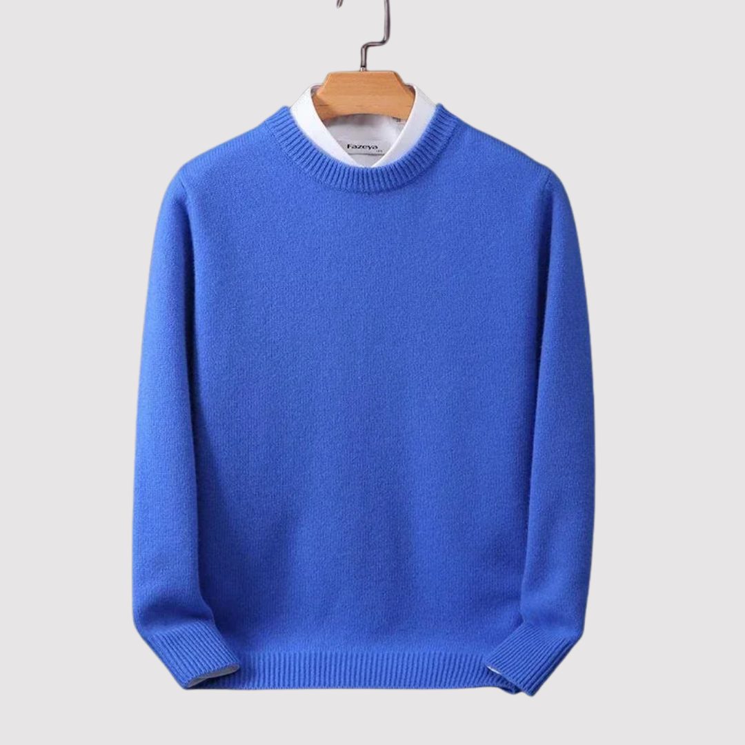 Jersey de invierno para hombre, cuello redondo y manga larga