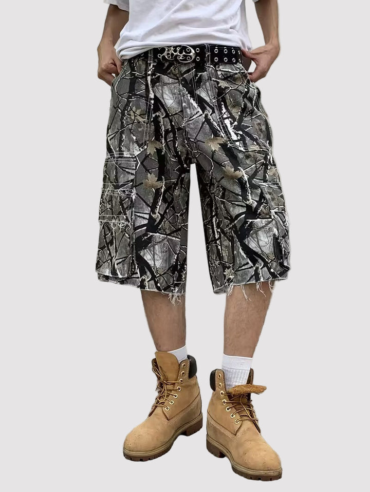 Pantalones Cortos Cargo de Camuflaje para Hombre
