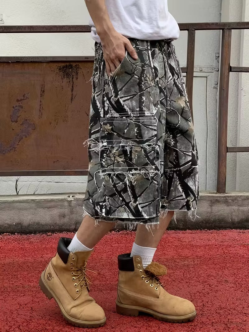 Pantalones Cortos Cargo de Camuflaje para Hombre