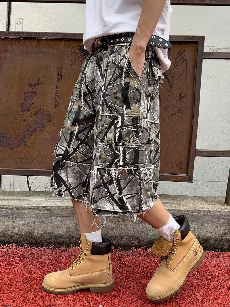 Pantalones Cortos Cargo de Camuflaje para Hombre