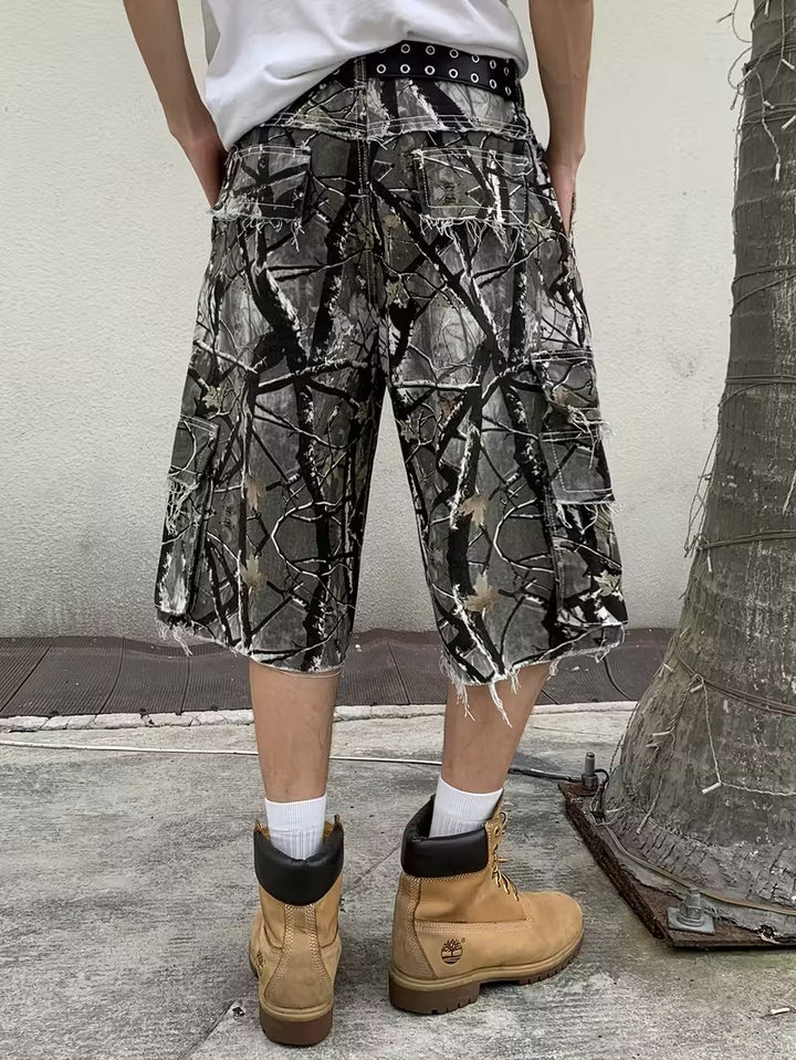 Pantalones Cortos Cargo de Camuflaje para Hombre