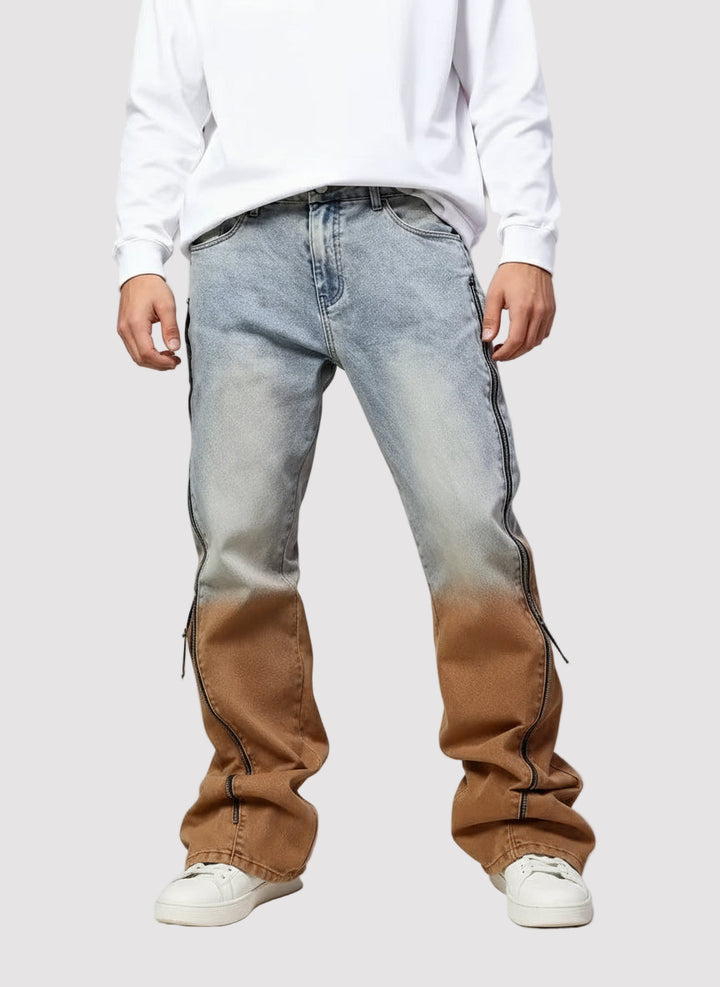 Vaqueros de Hombre de Pierna Ancha Bicolor