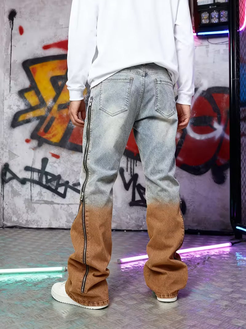 Vaqueros de Hombre de Pierna Ancha Bicolor