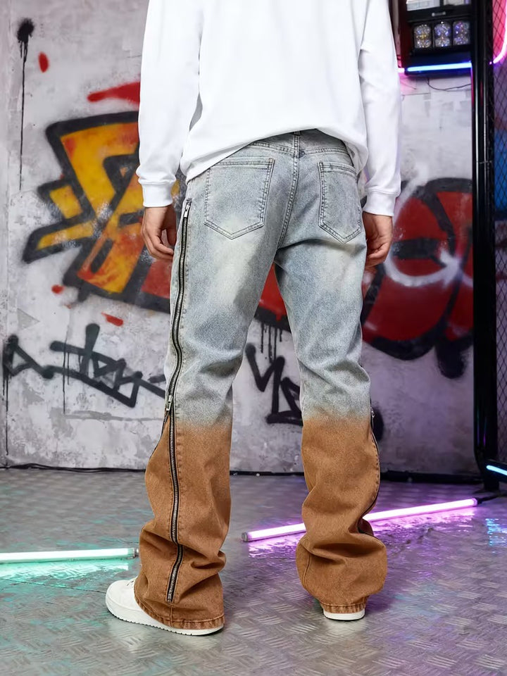 Vaqueros de Hombre de Pierna Ancha Bicolor