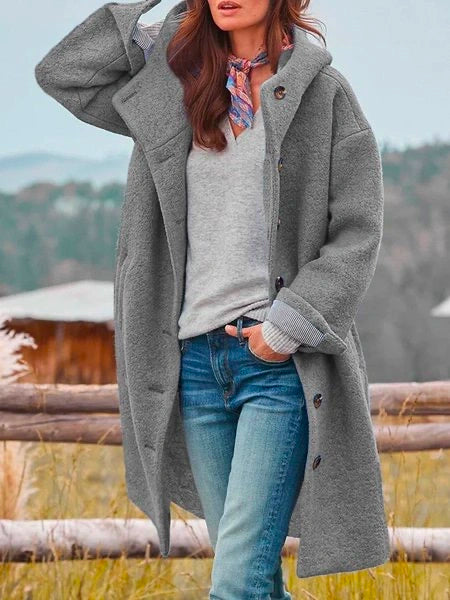 Elowen™ Elegant Wool Long Coat