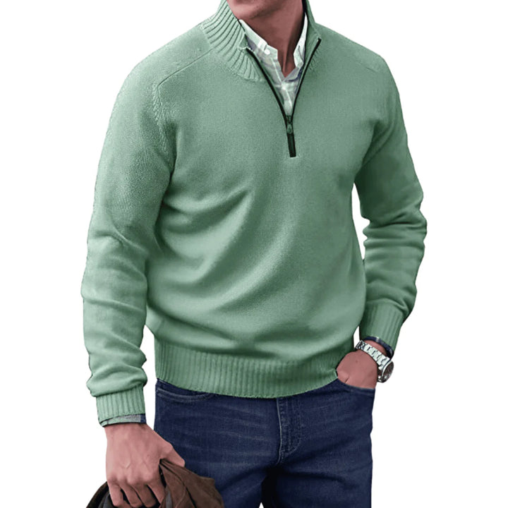 Nolan - Cashmere Quarter Zip Sweater