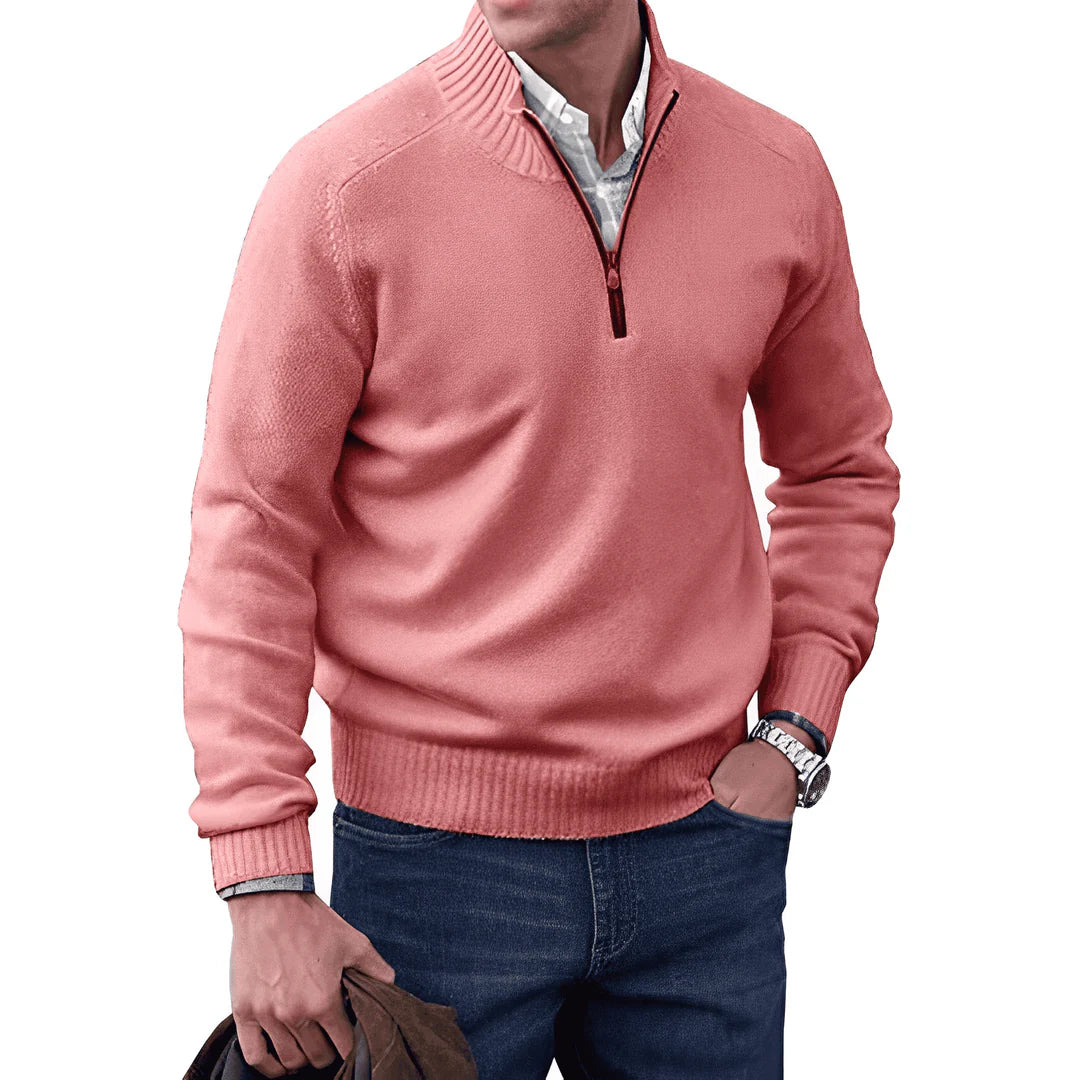 Nolan - Cashmere Quarter Zip Sweater