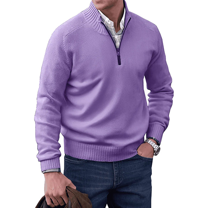 Nolan - Cashmere Quarter Zip Sweater