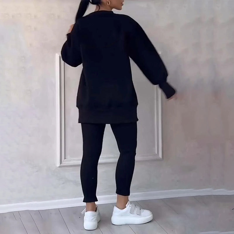 KiwiElla™ Women's Casual Sweatshirt Leggings Set